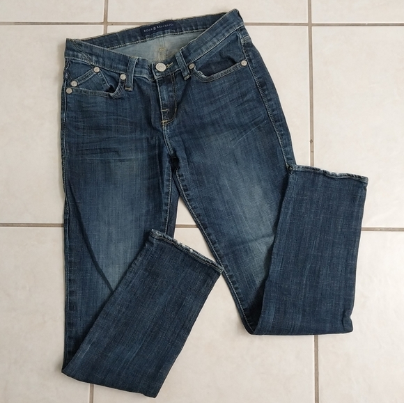 Rock & Republic Denim - Rock & Republic Jeans Womens Berlin Low Rise Straight Dark Wash Denim sz 6p